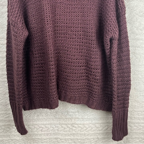 Easel Whimsigoth Burgundy Knit Sweater Floral Accent Boatneck Large - Picture 4 of 12